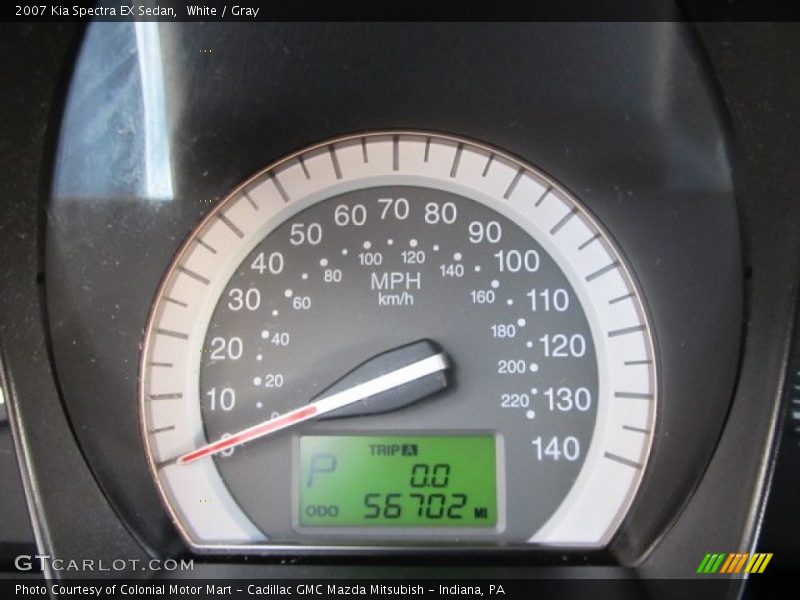 White / Gray 2007 Kia Spectra EX Sedan