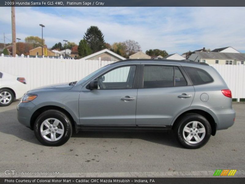 Platinum Sage / Gray 2009 Hyundai Santa Fe GLS 4WD