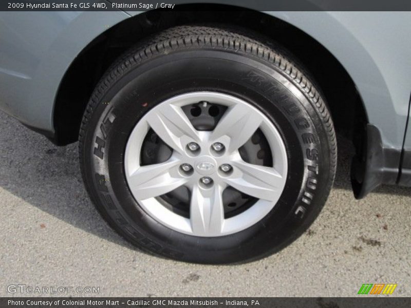 Platinum Sage / Gray 2009 Hyundai Santa Fe GLS 4WD