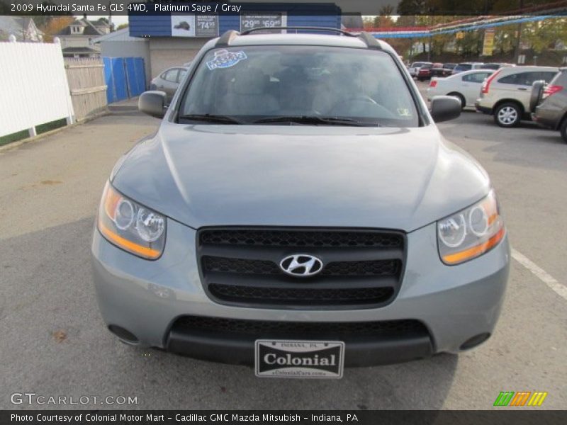 Platinum Sage / Gray 2009 Hyundai Santa Fe GLS 4WD