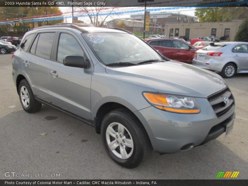 Platinum Sage / Gray 2009 Hyundai Santa Fe GLS 4WD