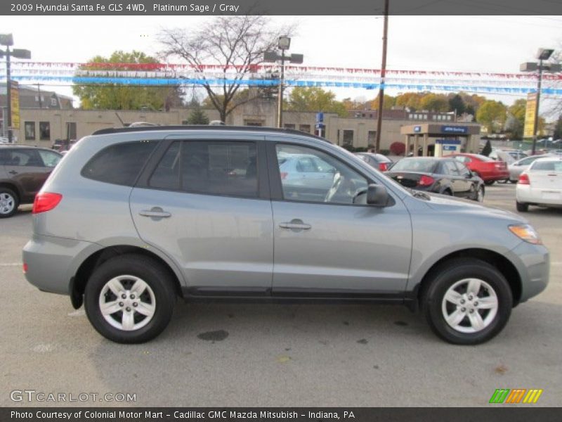 Platinum Sage / Gray 2009 Hyundai Santa Fe GLS 4WD