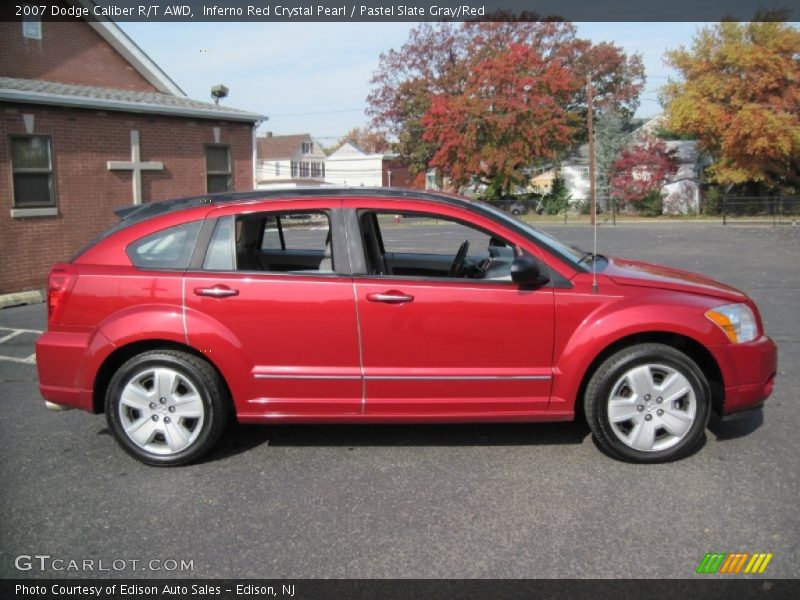Inferno Red Crystal Pearl / Pastel Slate Gray/Red 2007 Dodge Caliber R/T AWD