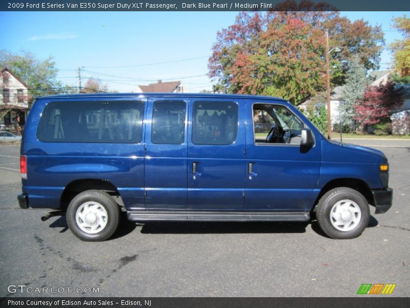 Dark Blue Pearl / Medium Flint 2009 Ford E Series Van E350 Super Duty XLT Passenger