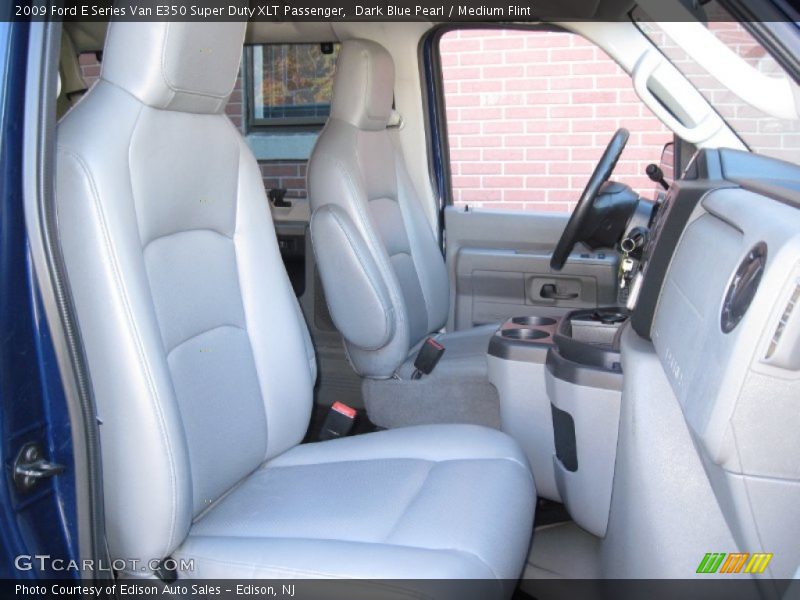 Dark Blue Pearl / Medium Flint 2009 Ford E Series Van E350 Super Duty XLT Passenger