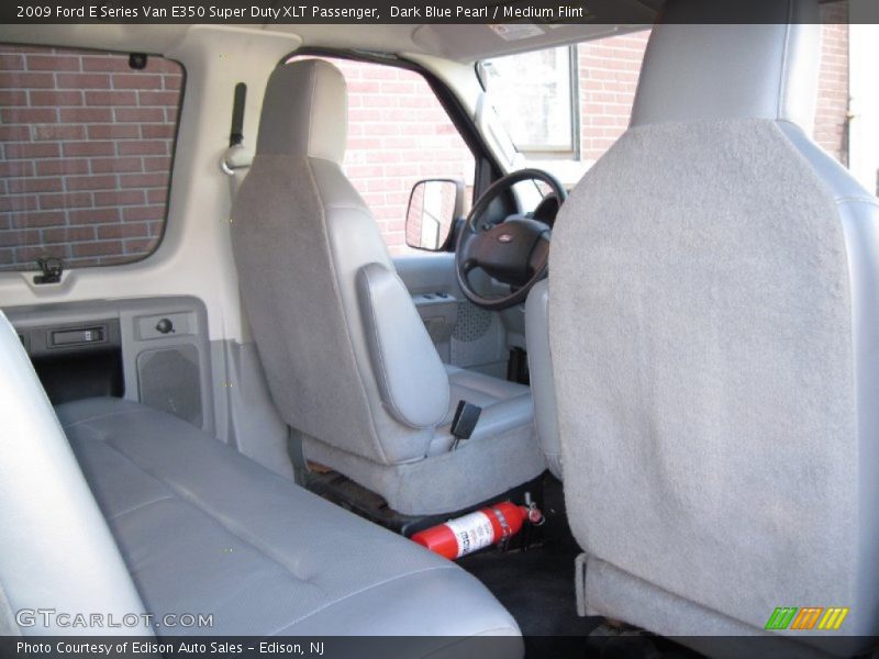 Dark Blue Pearl / Medium Flint 2009 Ford E Series Van E350 Super Duty XLT Passenger