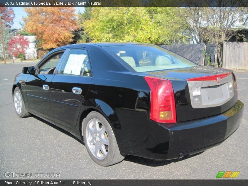 Sable Black / Light Neutral 2003 Cadillac CTS Sedan