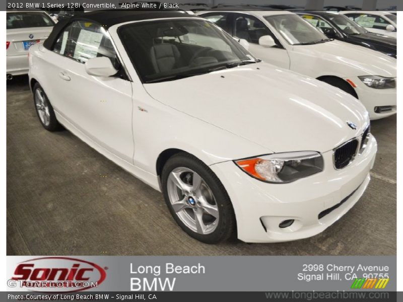 Alpine White / Black 2012 BMW 1 Series 128i Convertible