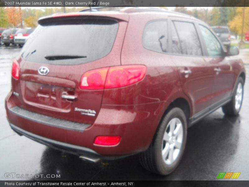Dark Cherry Red / Beige 2007 Hyundai Santa Fe SE 4WD