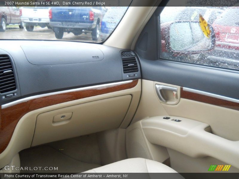 Dark Cherry Red / Beige 2007 Hyundai Santa Fe SE 4WD