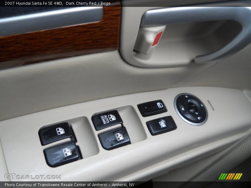 Dark Cherry Red / Beige 2007 Hyundai Santa Fe SE 4WD