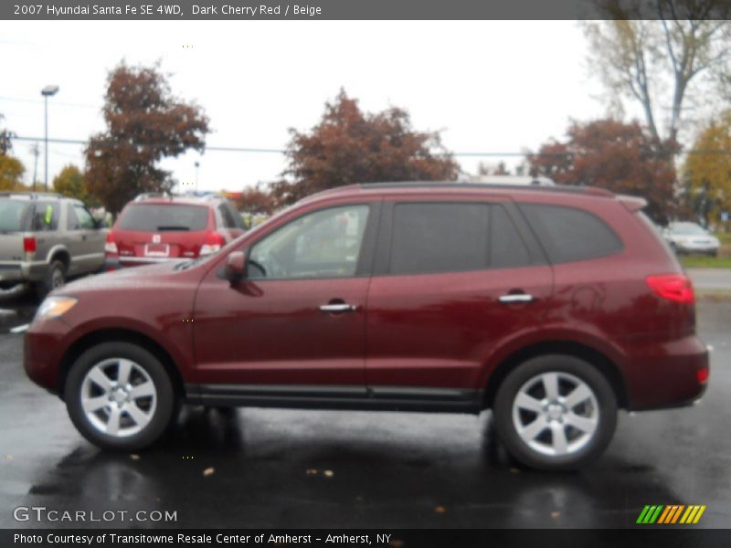 Dark Cherry Red / Beige 2007 Hyundai Santa Fe SE 4WD