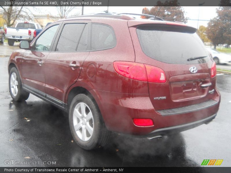 Dark Cherry Red / Beige 2007 Hyundai Santa Fe SE 4WD