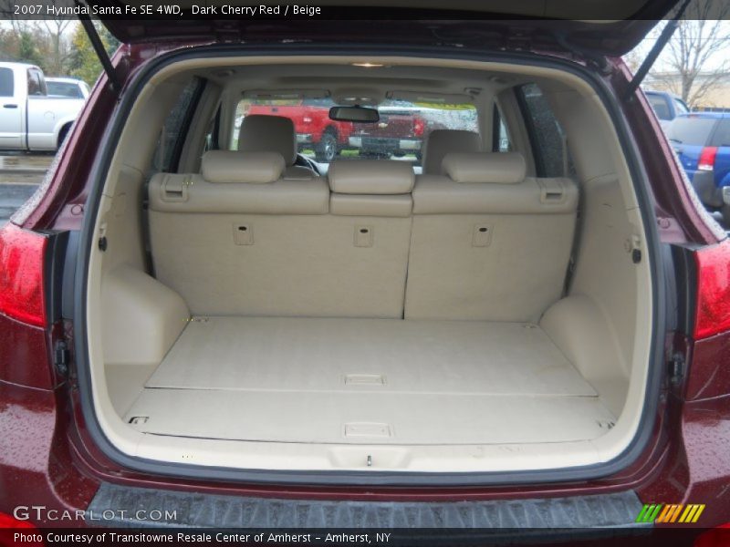Dark Cherry Red / Beige 2007 Hyundai Santa Fe SE 4WD