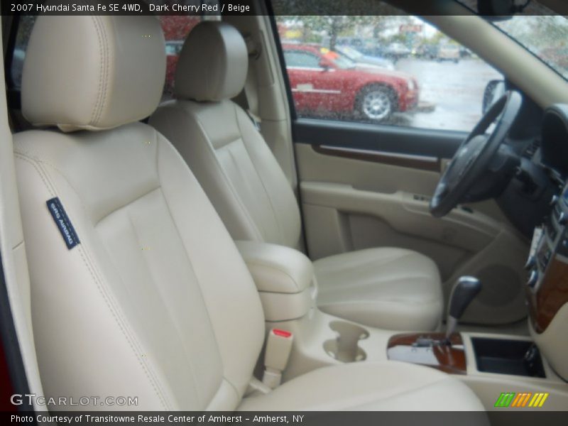 Dark Cherry Red / Beige 2007 Hyundai Santa Fe SE 4WD
