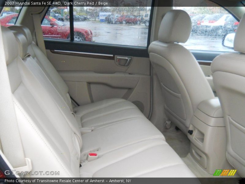 Dark Cherry Red / Beige 2007 Hyundai Santa Fe SE 4WD