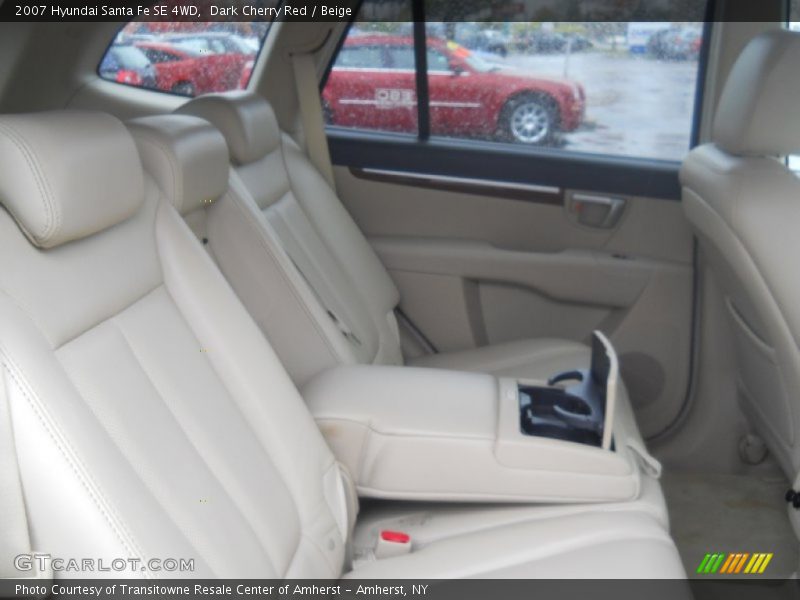 Dark Cherry Red / Beige 2007 Hyundai Santa Fe SE 4WD
