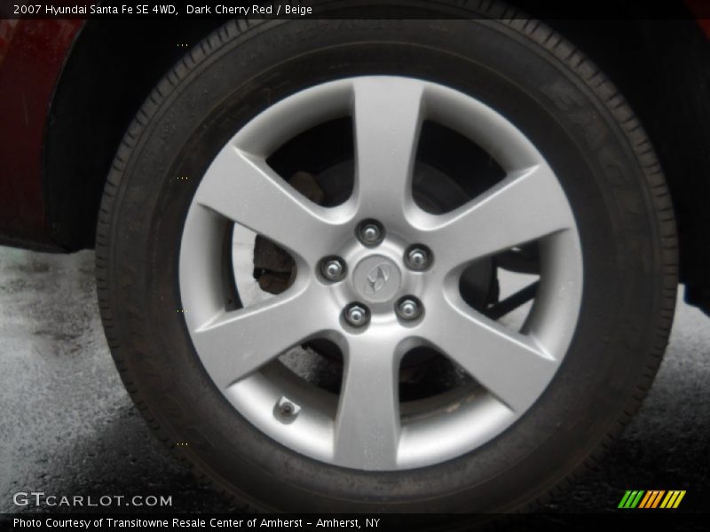 Dark Cherry Red / Beige 2007 Hyundai Santa Fe SE 4WD