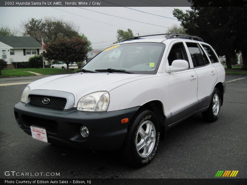 Nordic White / Gray 2002 Hyundai Santa Fe LX AWD