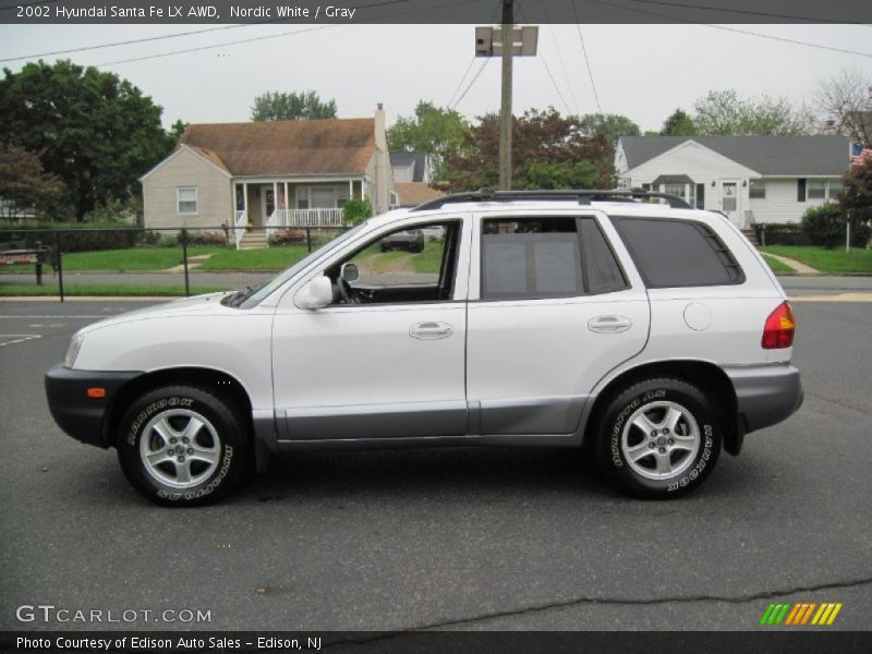 Nordic White / Gray 2002 Hyundai Santa Fe LX AWD
