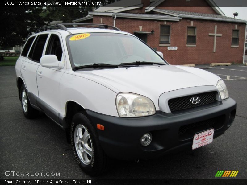 Nordic White / Gray 2002 Hyundai Santa Fe LX AWD