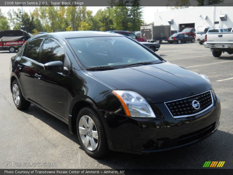 Super Black / Beige 2008 Nissan Sentra 2.0 S