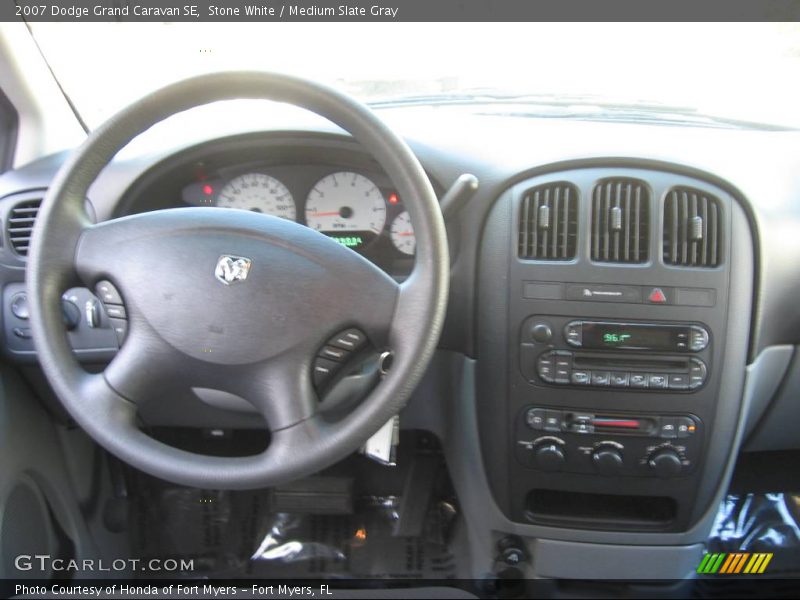 Stone White / Medium Slate Gray 2007 Dodge Grand Caravan SE
