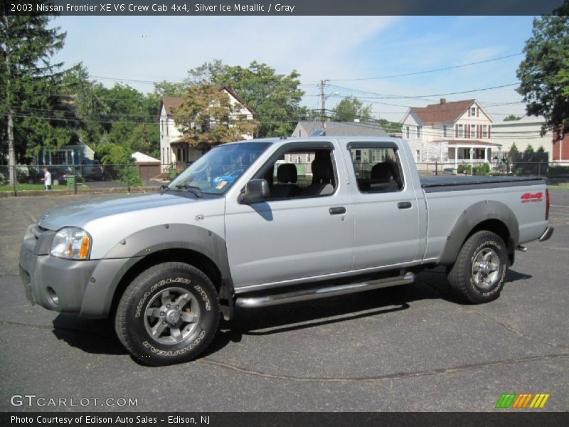 Silver Ice Metallic / Gray 2003 Nissan Frontier XE V6 Crew Cab 4x4