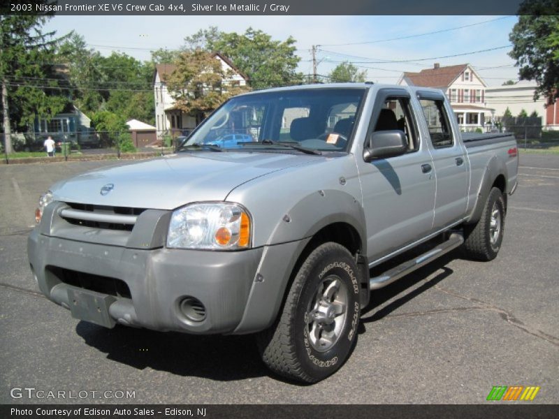 Silver Ice Metallic / Gray 2003 Nissan Frontier XE V6 Crew Cab 4x4