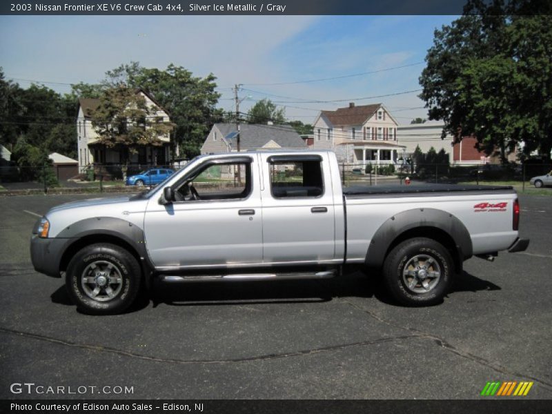Silver Ice Metallic / Gray 2003 Nissan Frontier XE V6 Crew Cab 4x4