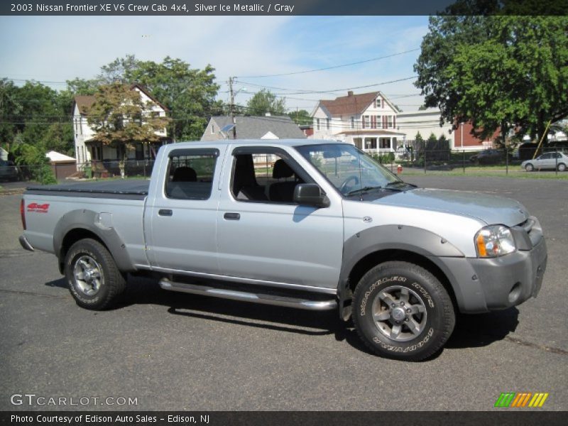 Silver Ice Metallic / Gray 2003 Nissan Frontier XE V6 Crew Cab 4x4