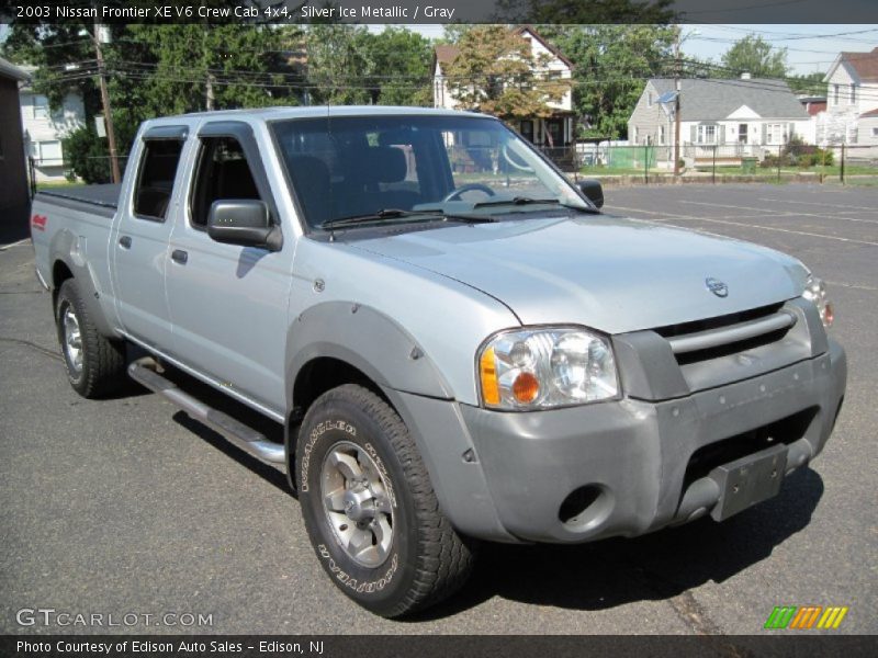 Silver Ice Metallic / Gray 2003 Nissan Frontier XE V6 Crew Cab 4x4