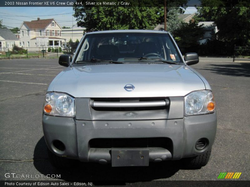 Silver Ice Metallic / Gray 2003 Nissan Frontier XE V6 Crew Cab 4x4
