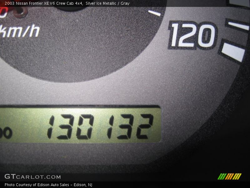 Silver Ice Metallic / Gray 2003 Nissan Frontier XE V6 Crew Cab 4x4