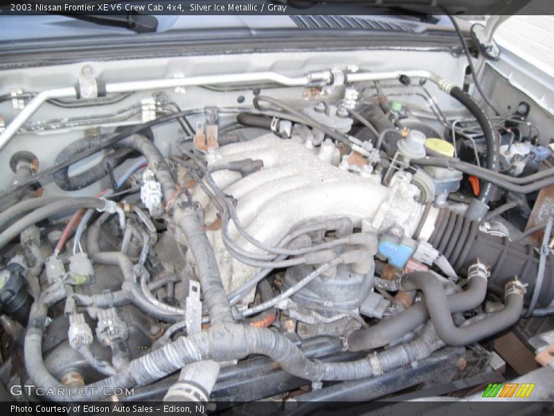 Silver Ice Metallic / Gray 2003 Nissan Frontier XE V6 Crew Cab 4x4