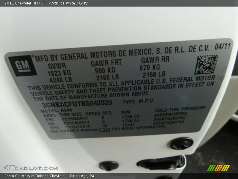 Arctic Ice White / Gray 2011 Chevrolet HHR LT