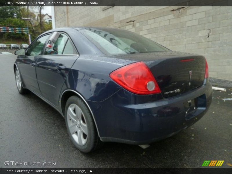 Midnight Blue Metallic / Ebony 2009 Pontiac G6 Sedan