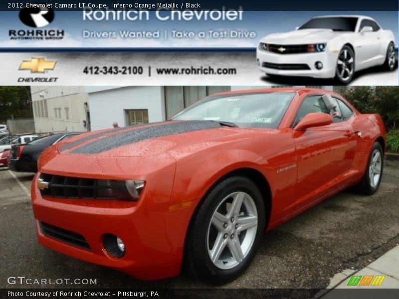 Inferno Orange Metallic / Black 2012 Chevrolet Camaro LT Coupe
