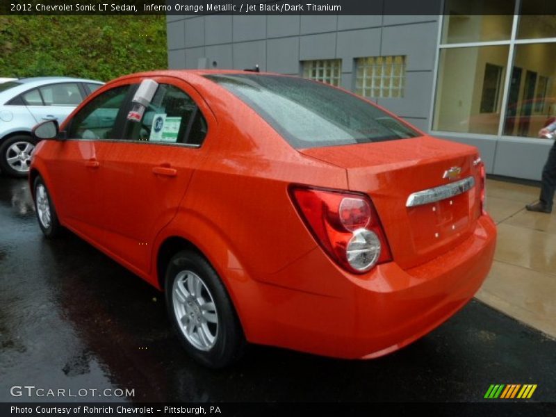 Inferno Orange Metallic / Jet Black/Dark Titanium 2012 Chevrolet Sonic LT Sedan