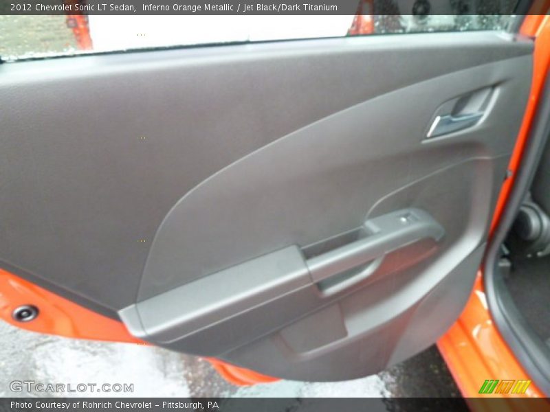Inferno Orange Metallic / Jet Black/Dark Titanium 2012 Chevrolet Sonic LT Sedan