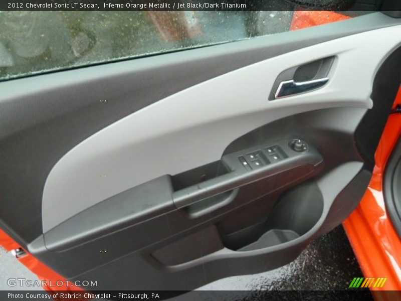 Inferno Orange Metallic / Jet Black/Dark Titanium 2012 Chevrolet Sonic LT Sedan