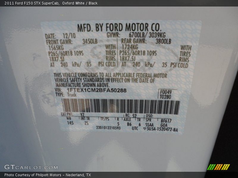 Oxford White / Black 2011 Ford F150 STX SuperCab