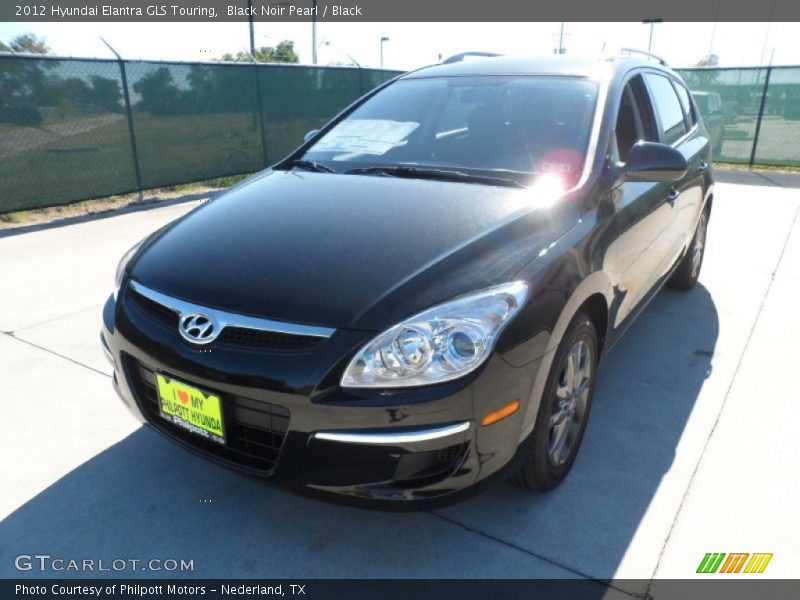 Black Noir Pearl / Black 2012 Hyundai Elantra GLS Touring