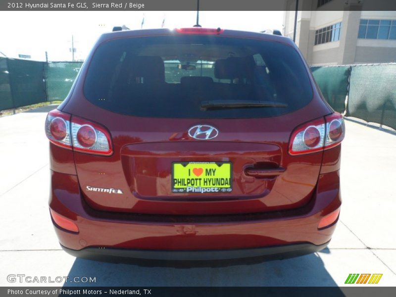 Sierra Red / Beige 2012 Hyundai Santa Fe GLS