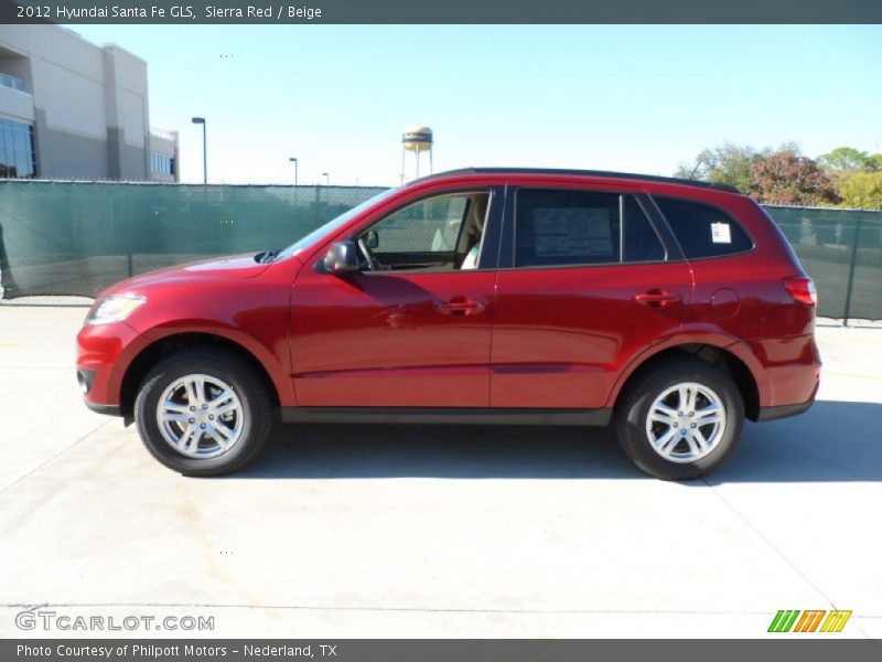 Sierra Red / Beige 2012 Hyundai Santa Fe GLS