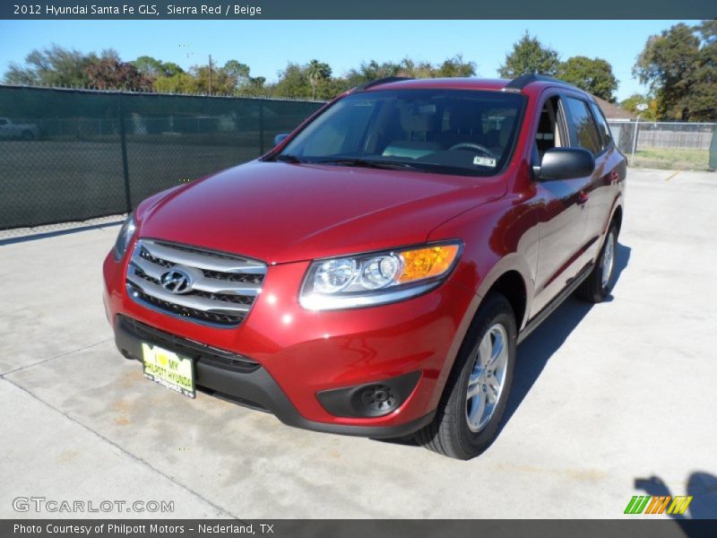 Sierra Red / Beige 2012 Hyundai Santa Fe GLS