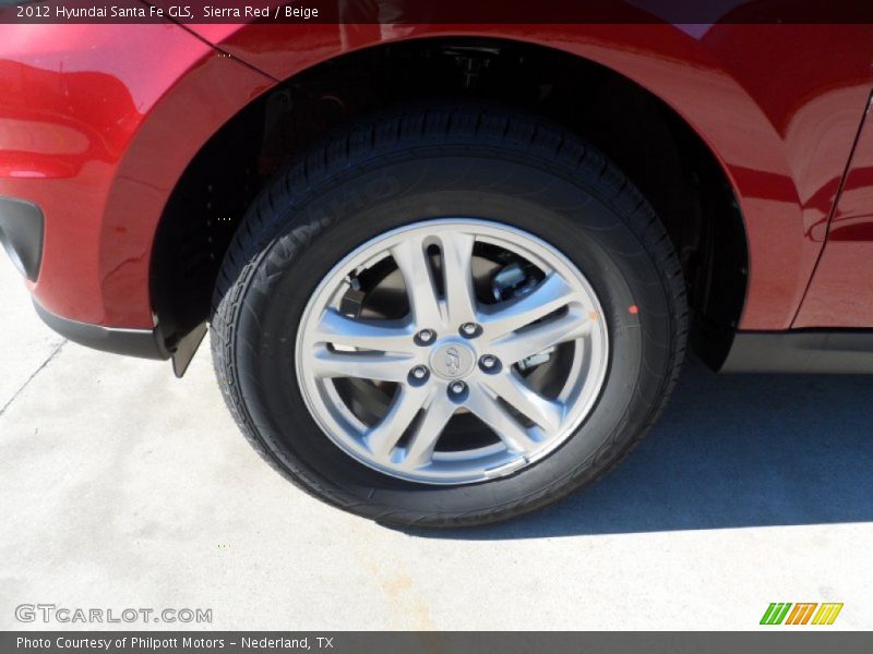 Sierra Red / Beige 2012 Hyundai Santa Fe GLS