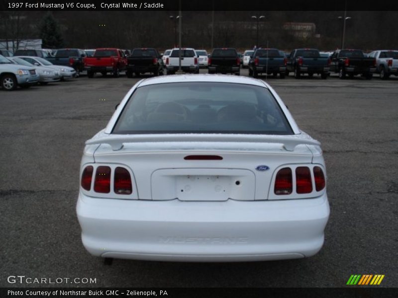 Crystal White / Saddle 1997 Ford Mustang V6 Coupe