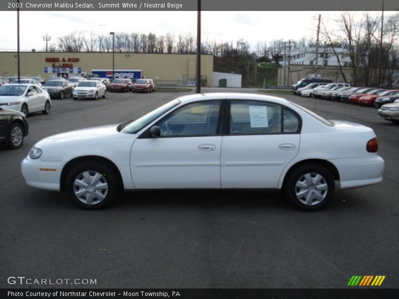 Summit White / Neutral Beige 2003 Chevrolet Malibu Sedan