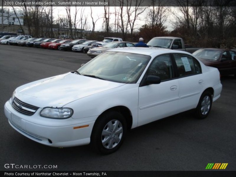 Summit White / Neutral Beige 2003 Chevrolet Malibu Sedan